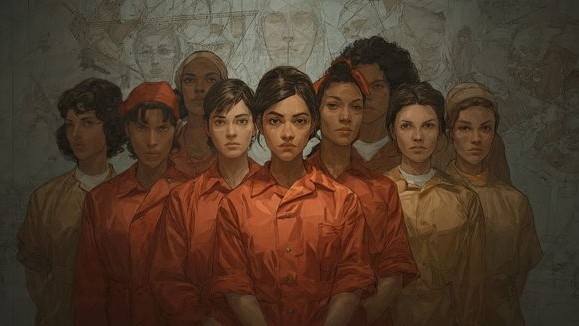 Женщины и мужчины в тюрьмах и колониях - сгенерированно Meta AI